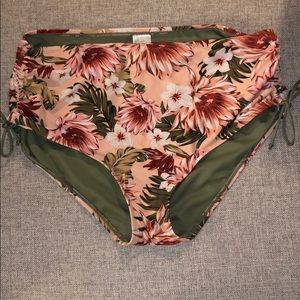 Target Swimsuit Bottom - Floral, High-Waisted - XL